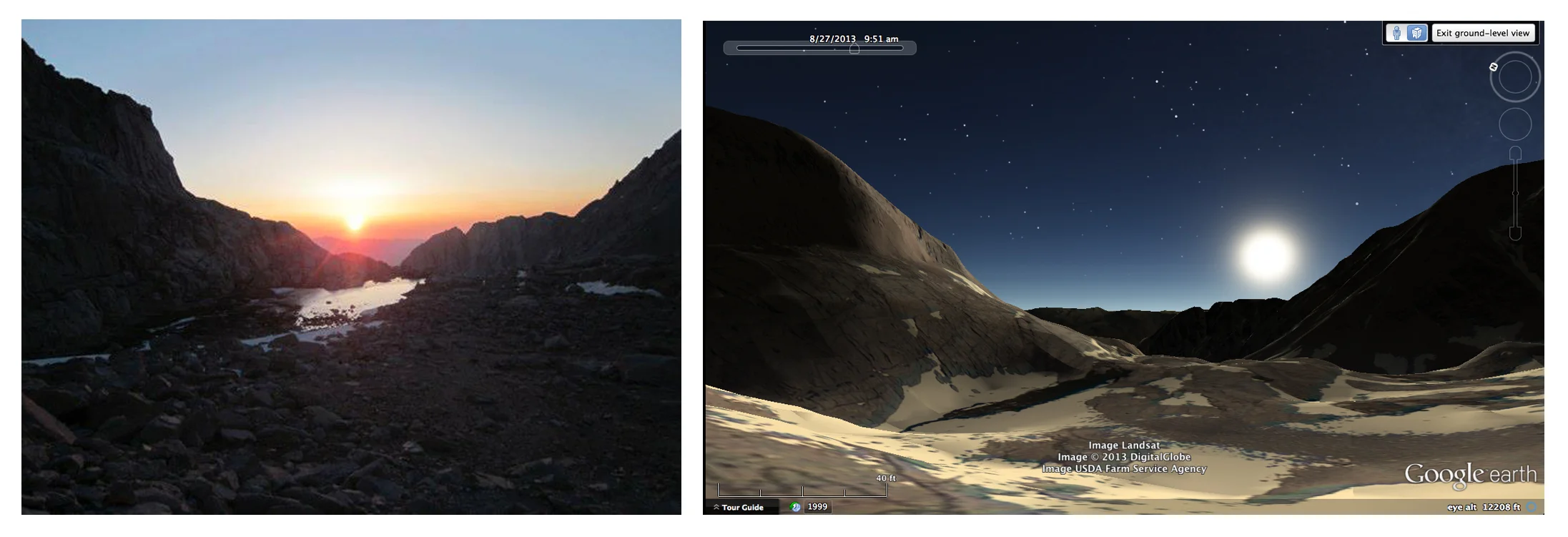 diptych: Sunrise from 12K+ feet