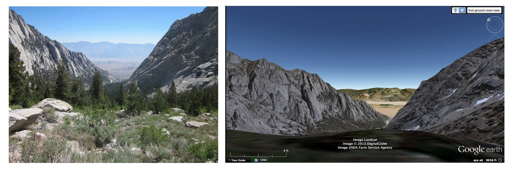 diptych: looking back toward the Alabama Hills