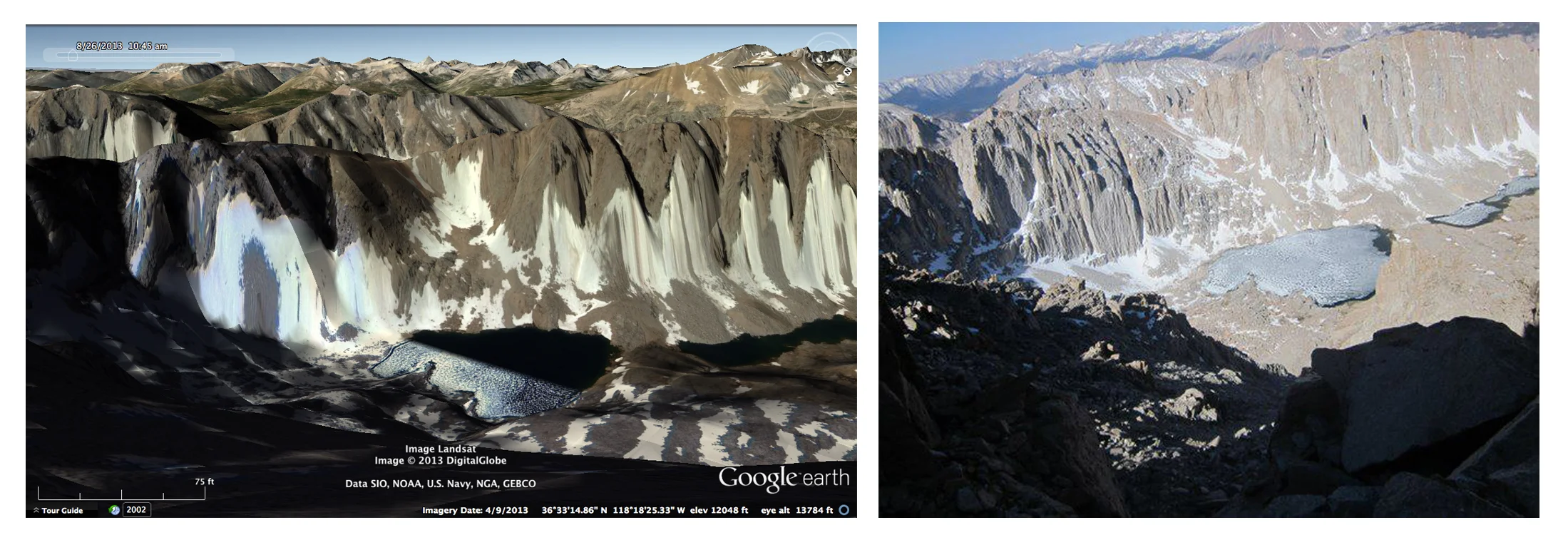 diptych: Sequoia National Park from 13K feet