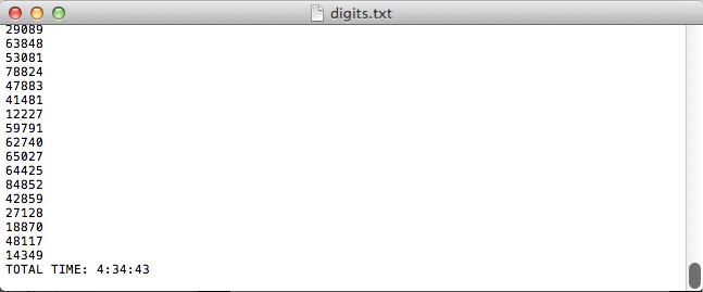 Screenshot of the final output and timestamp