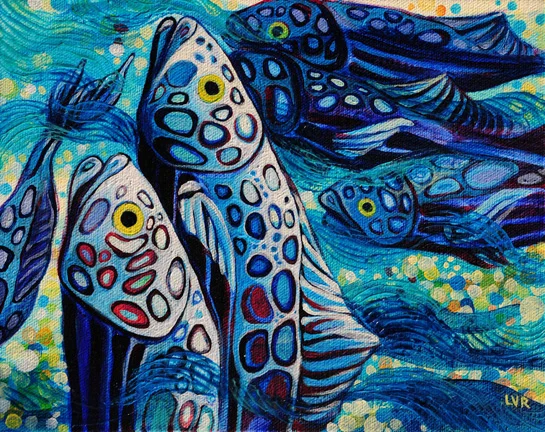 Oceanic Soiree Clique 9 oil on canvas 8" x 10"