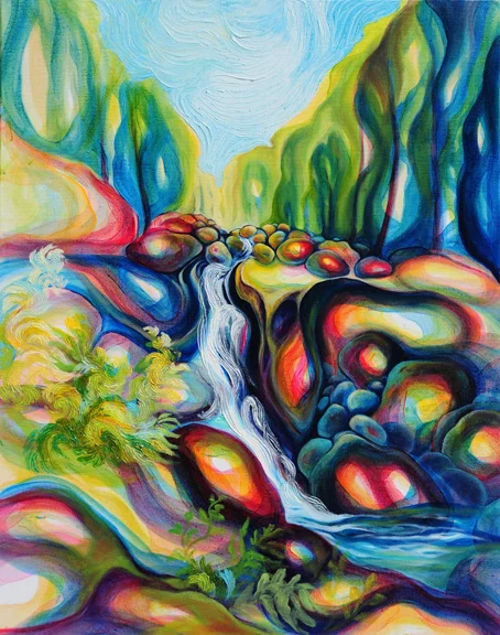 Cascading oil on canvas 30" x 24"