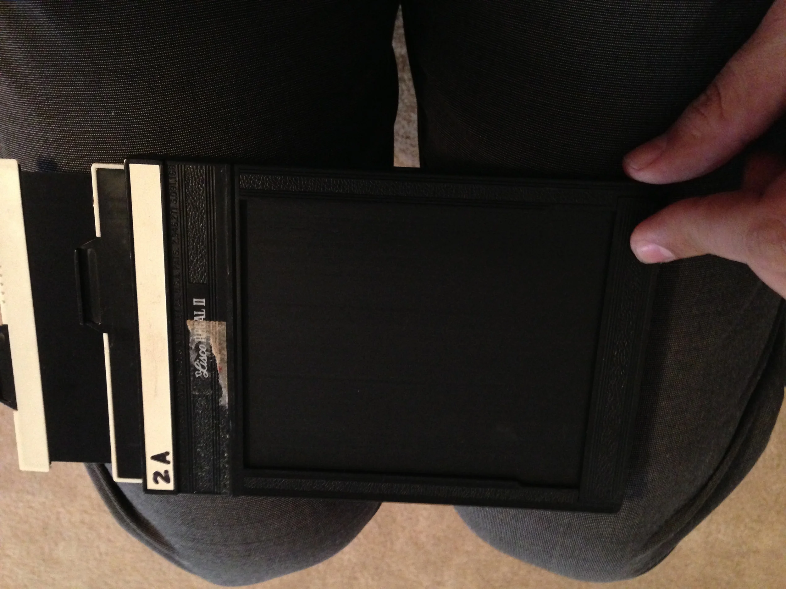 Slide closed and film ready to go!