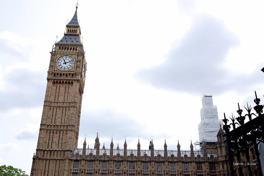 Big Ben (the bell inside, at least) and the Houses of Parliament