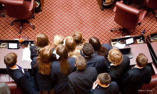 the senate pages await their turn on the floor