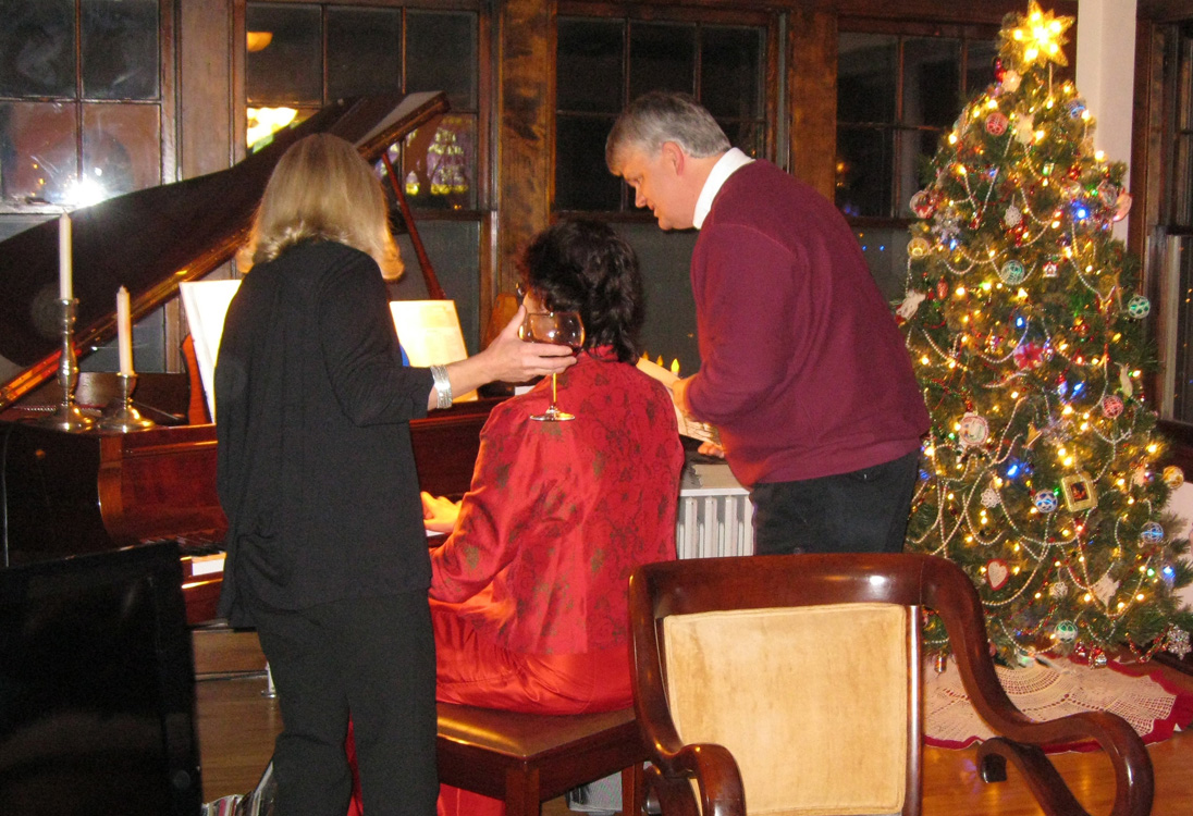 Holiday sing along / Sharon Planer at the piano