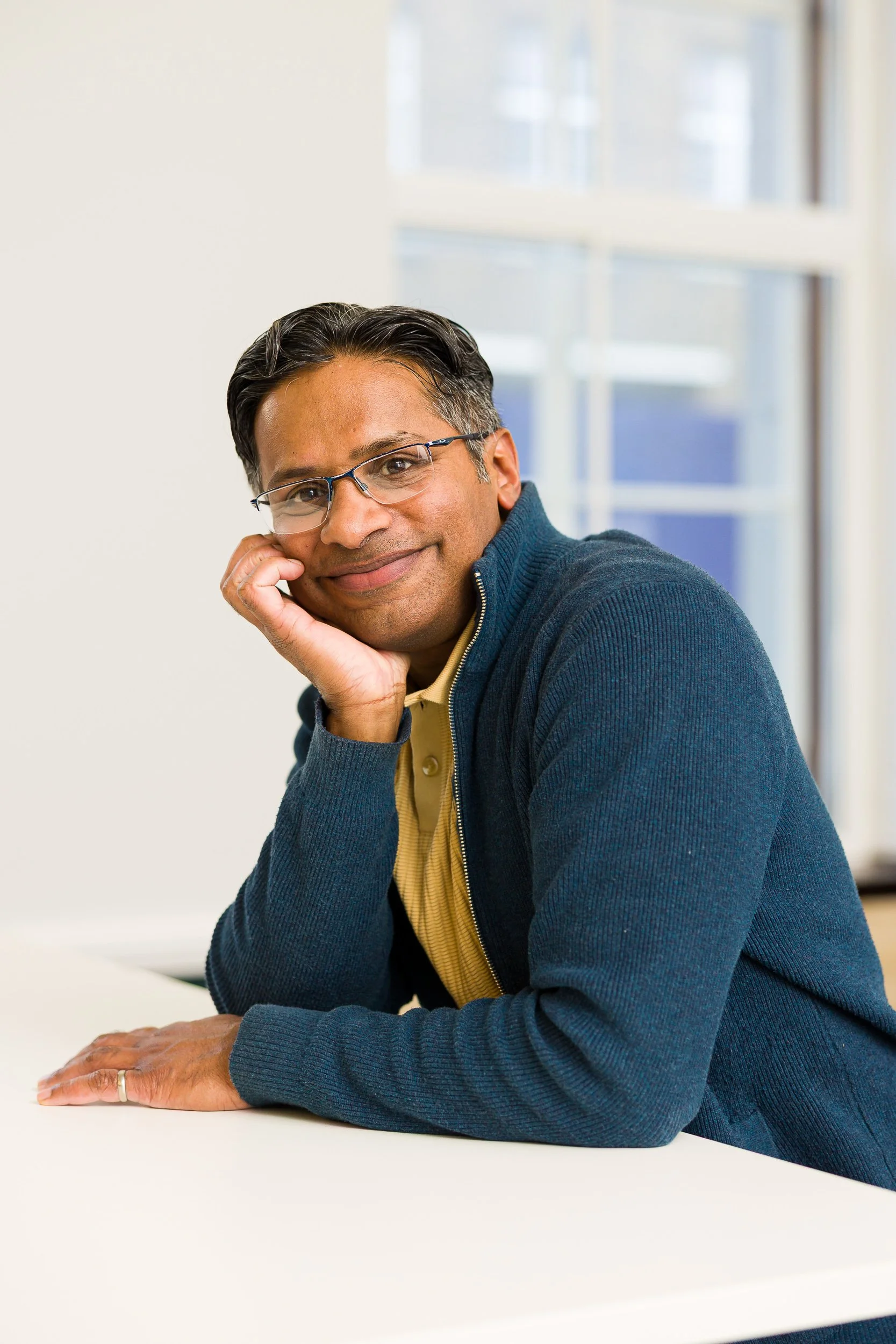 A mature student at a desk