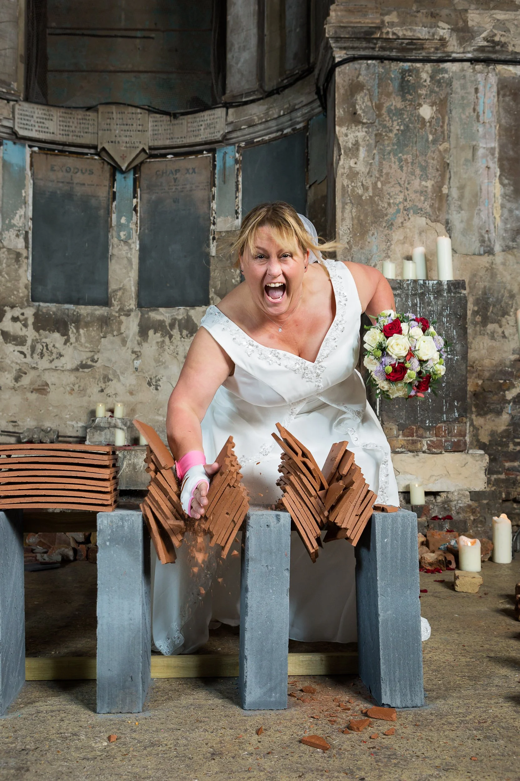 Guinness World Record Holder Lisa Pitman smashes tiles