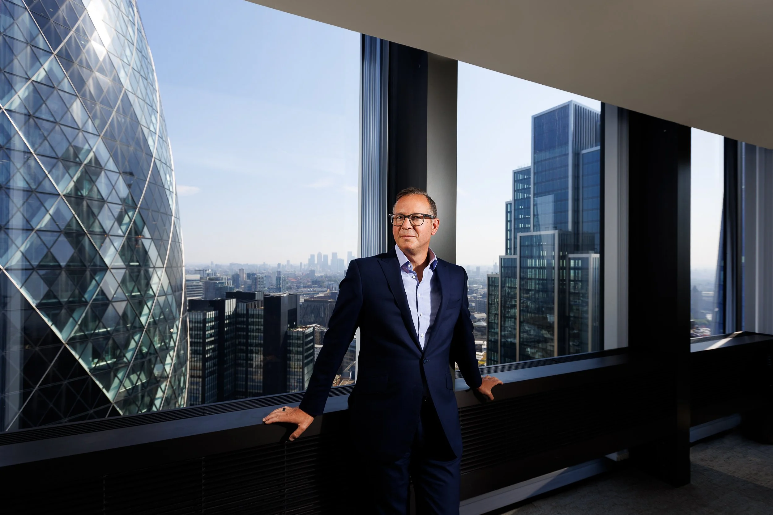 Portrait of a CEO in his office in central London