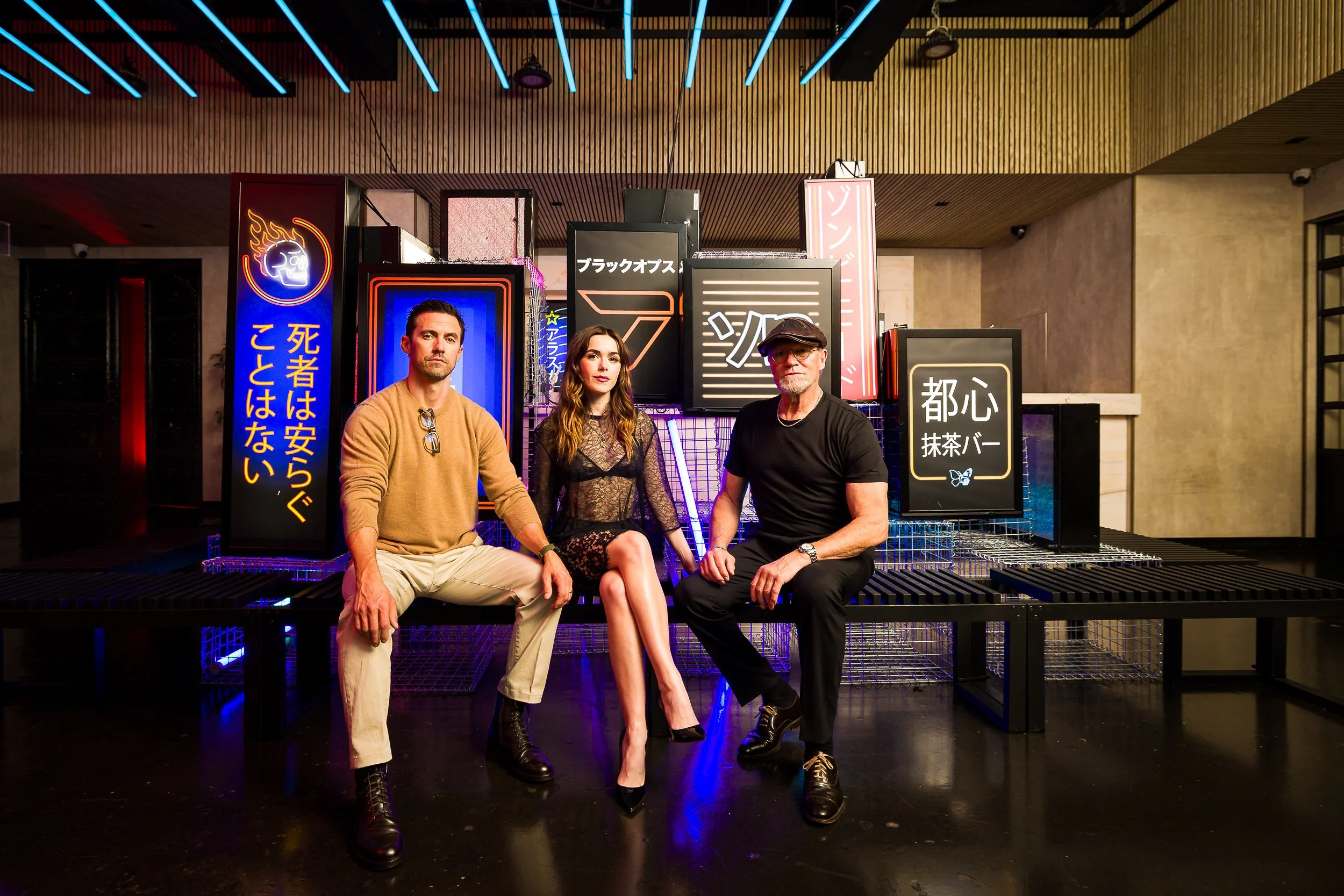 Actors Milo Ventimiglia, Kiernan Shipka and Michael Rooker