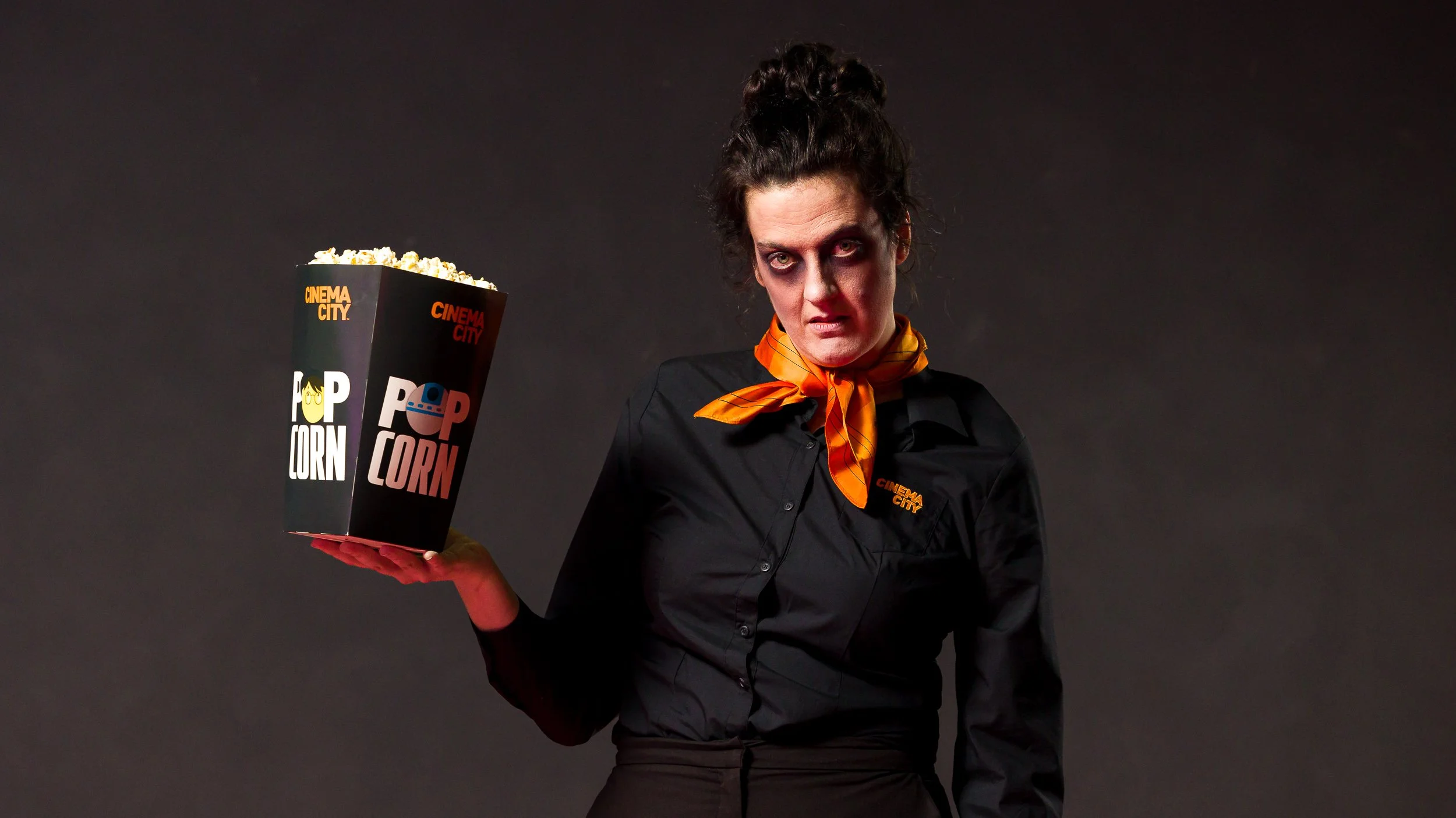 Woman made up to look like a zombie