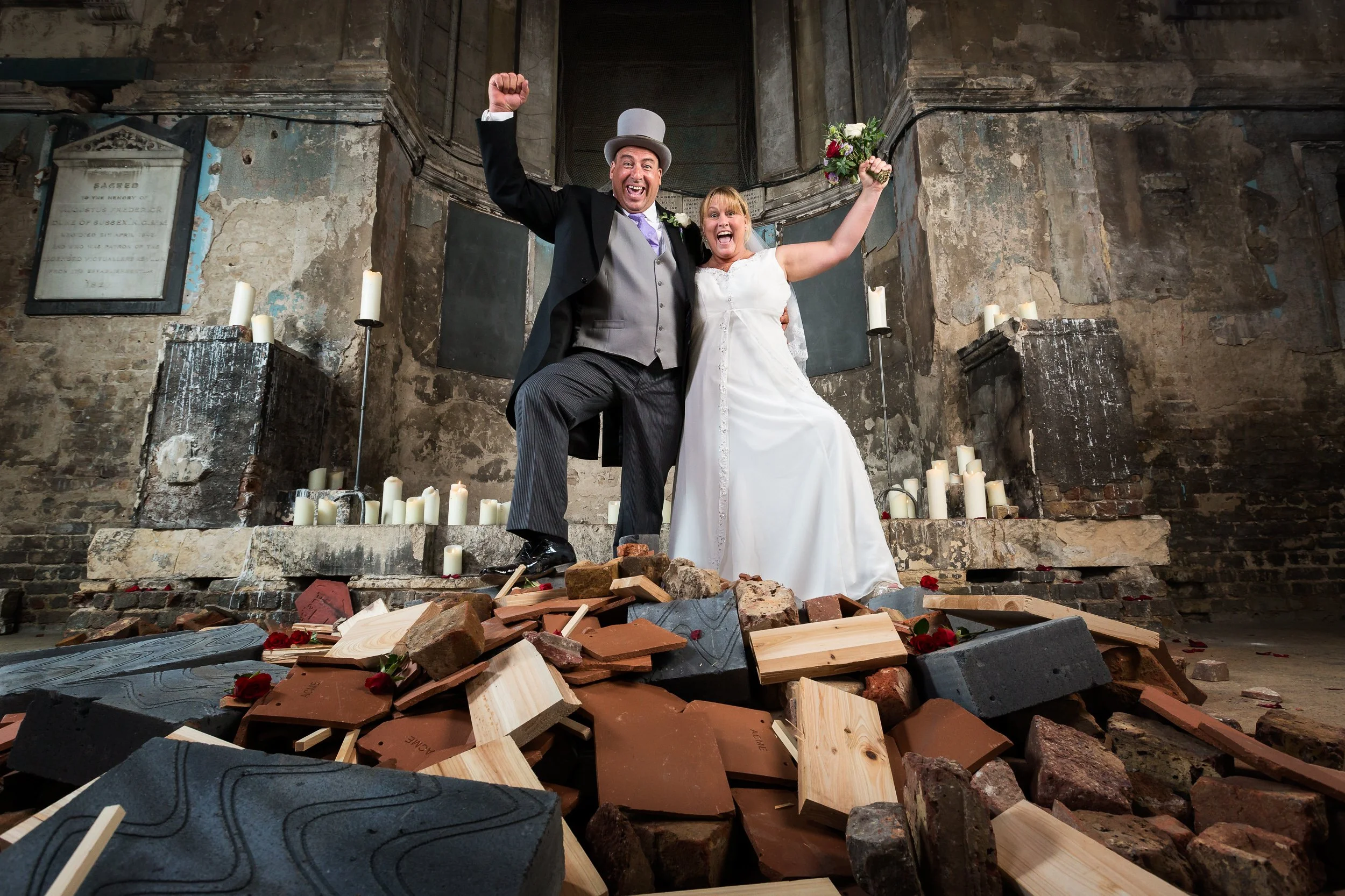 Guinness World Record Holders Lisa and Chris Pitman smash tiles