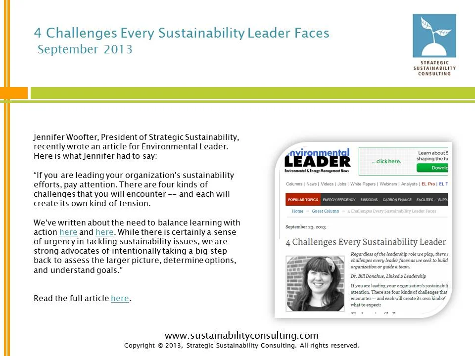 4 Challenges Every Sustainability Leader Faces