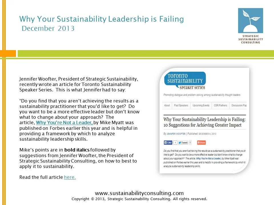 Why Your Sustainability Leadership is Failing