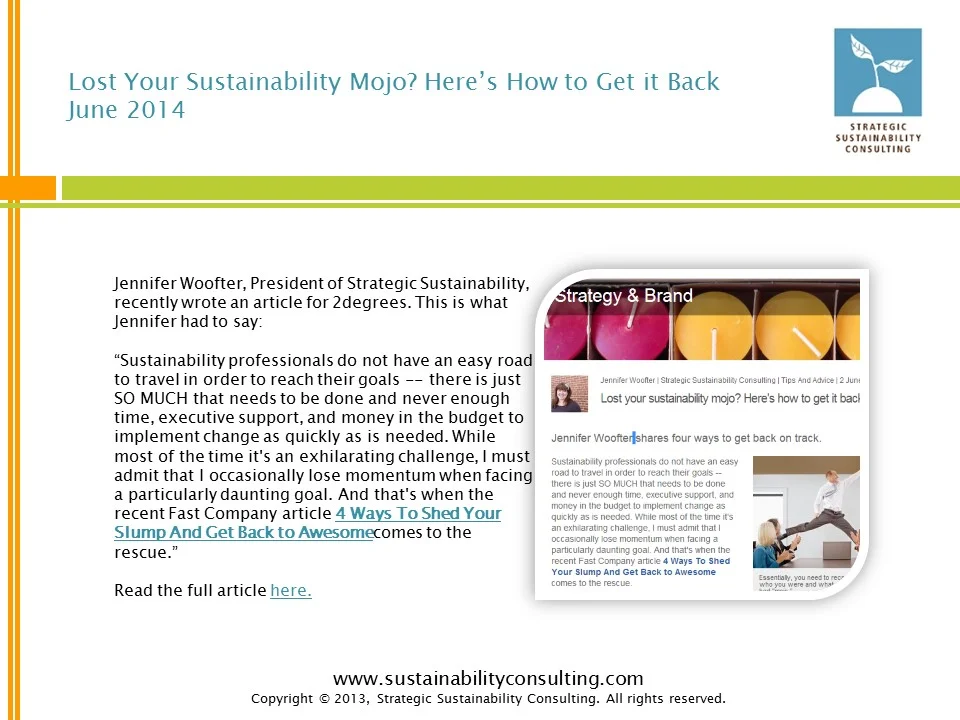 Lost Your Sustainability Mojo? Here’s How to Get it Back
