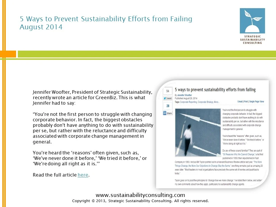 5 Ways to Prevent Sustainability Efforts from Failing