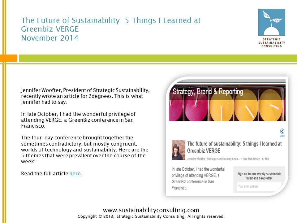 The Future of Sustainability: 5 Things I Learned at Greenbiz VERGE