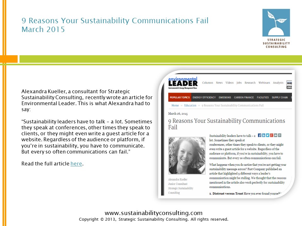 9 Reasons Your Sustainability Communications Fail