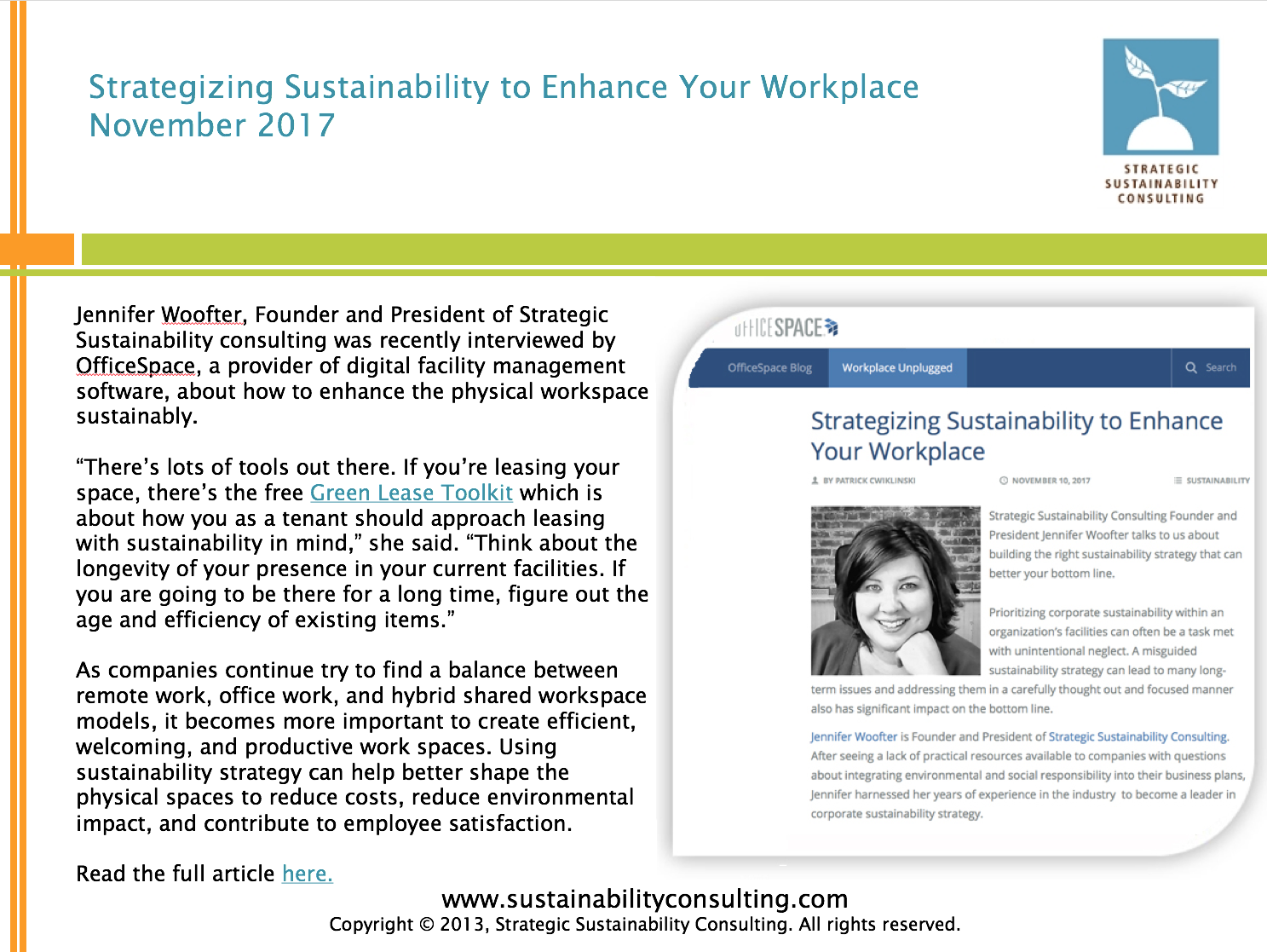 Strategizing Sustainability to Enhance Your Workplace