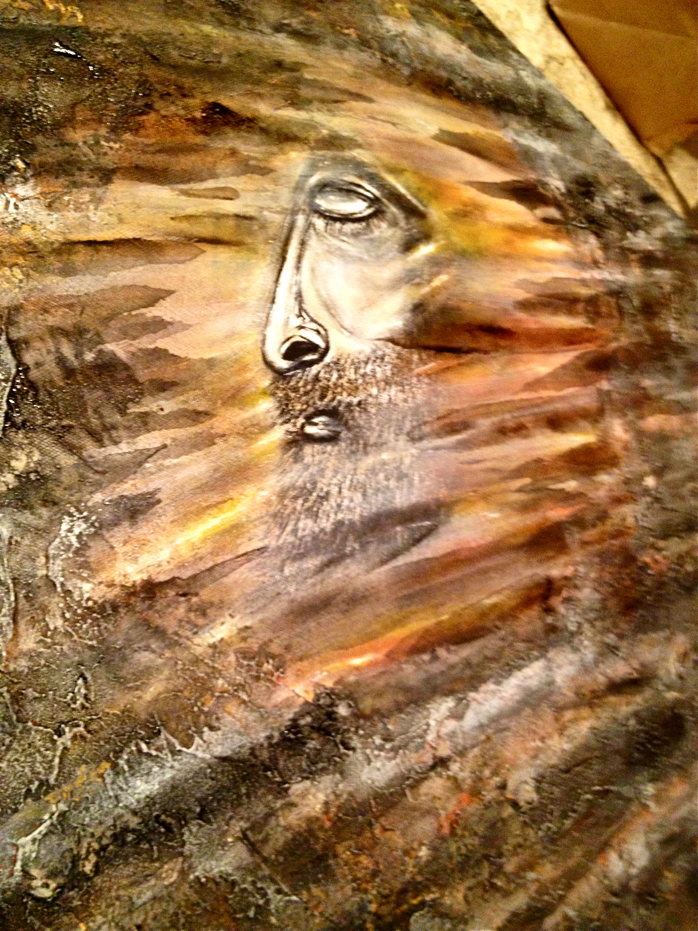 "Prayer of Gethsemane" 24x24, acrylic/paint pen on canvas