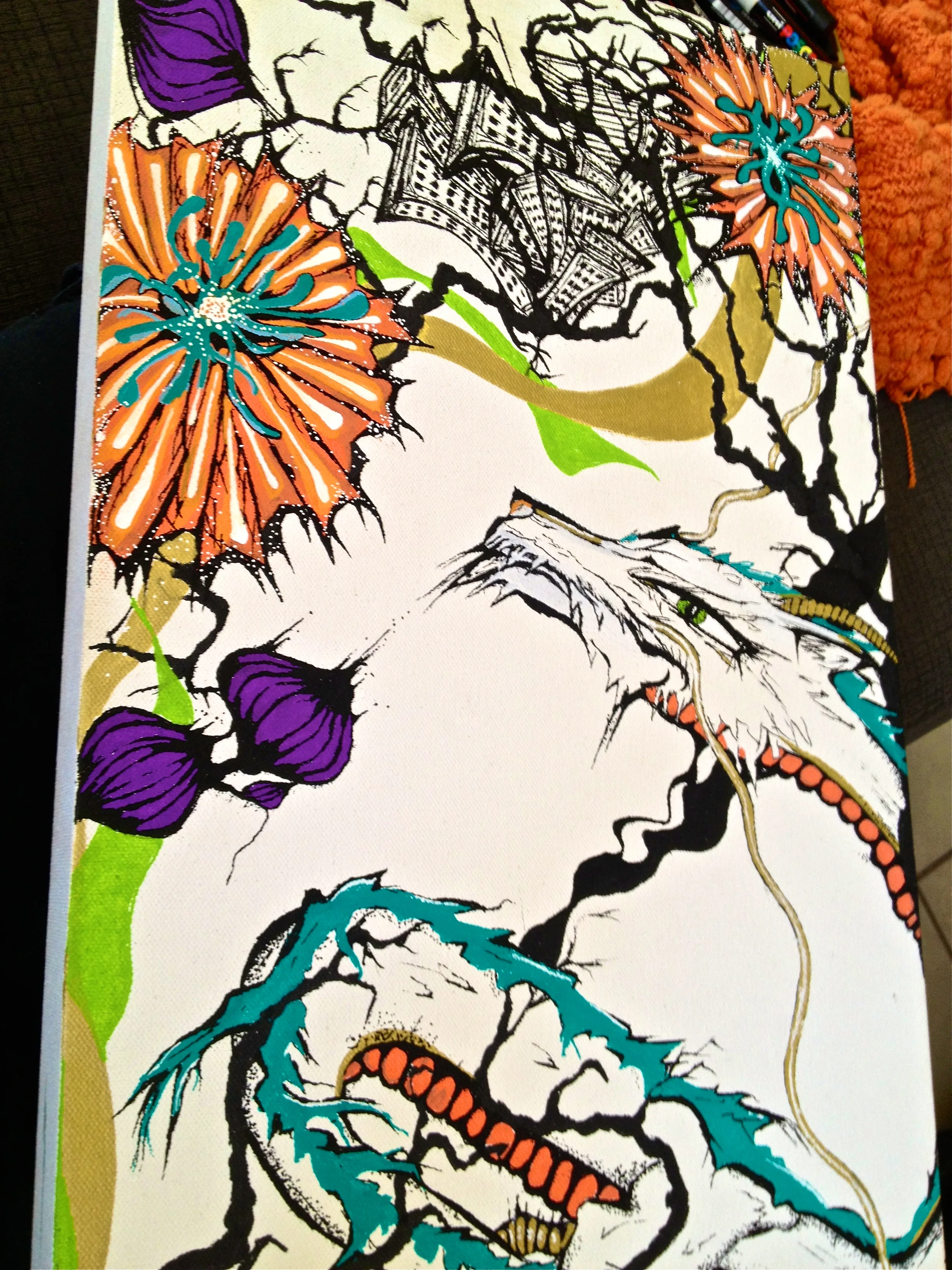 Work in progress. Elements I adore in Japanese culture, with my twist of course