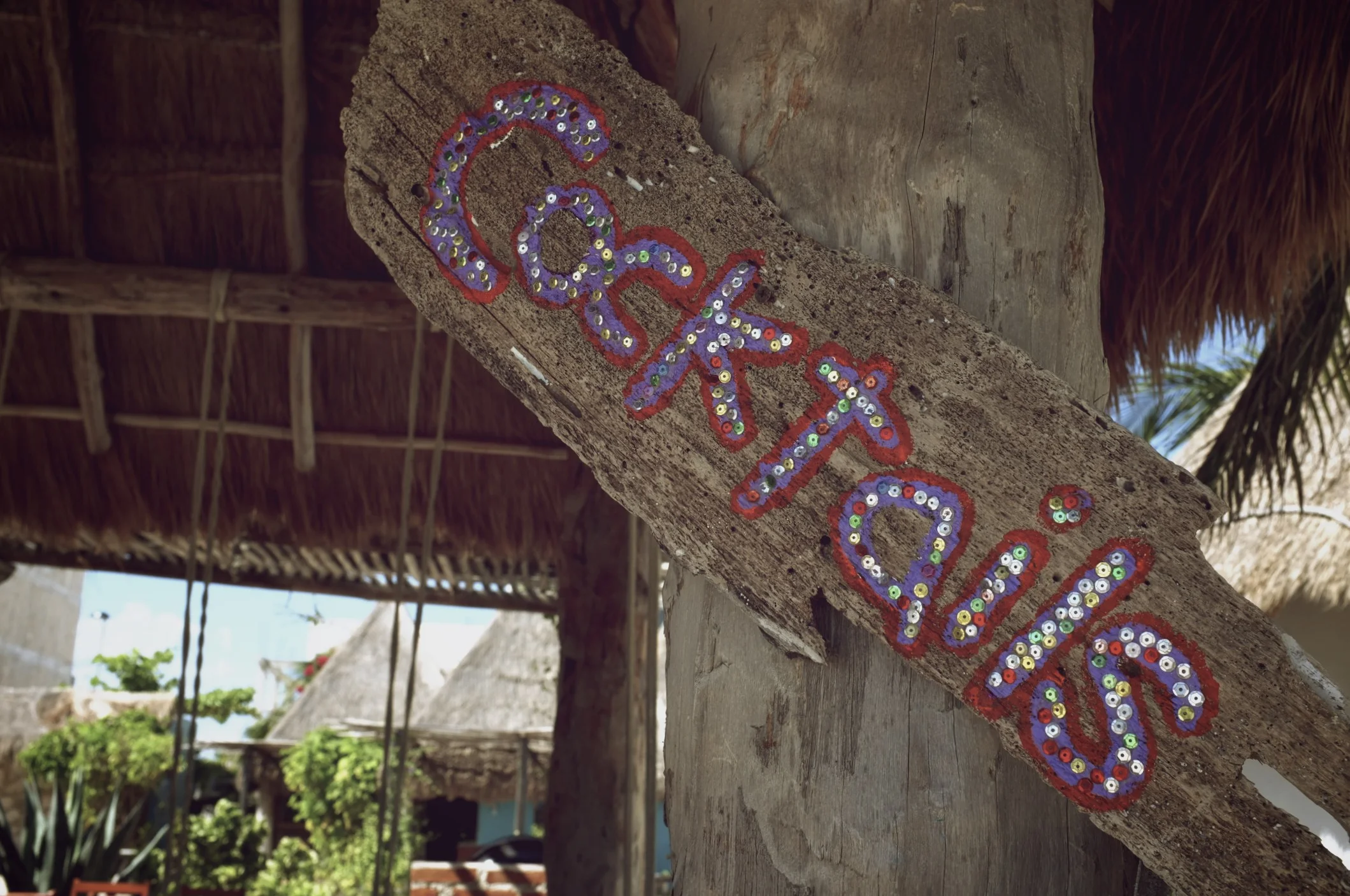 Nacional Beach Club, restaurant and bar in Mahahual, Mexico.