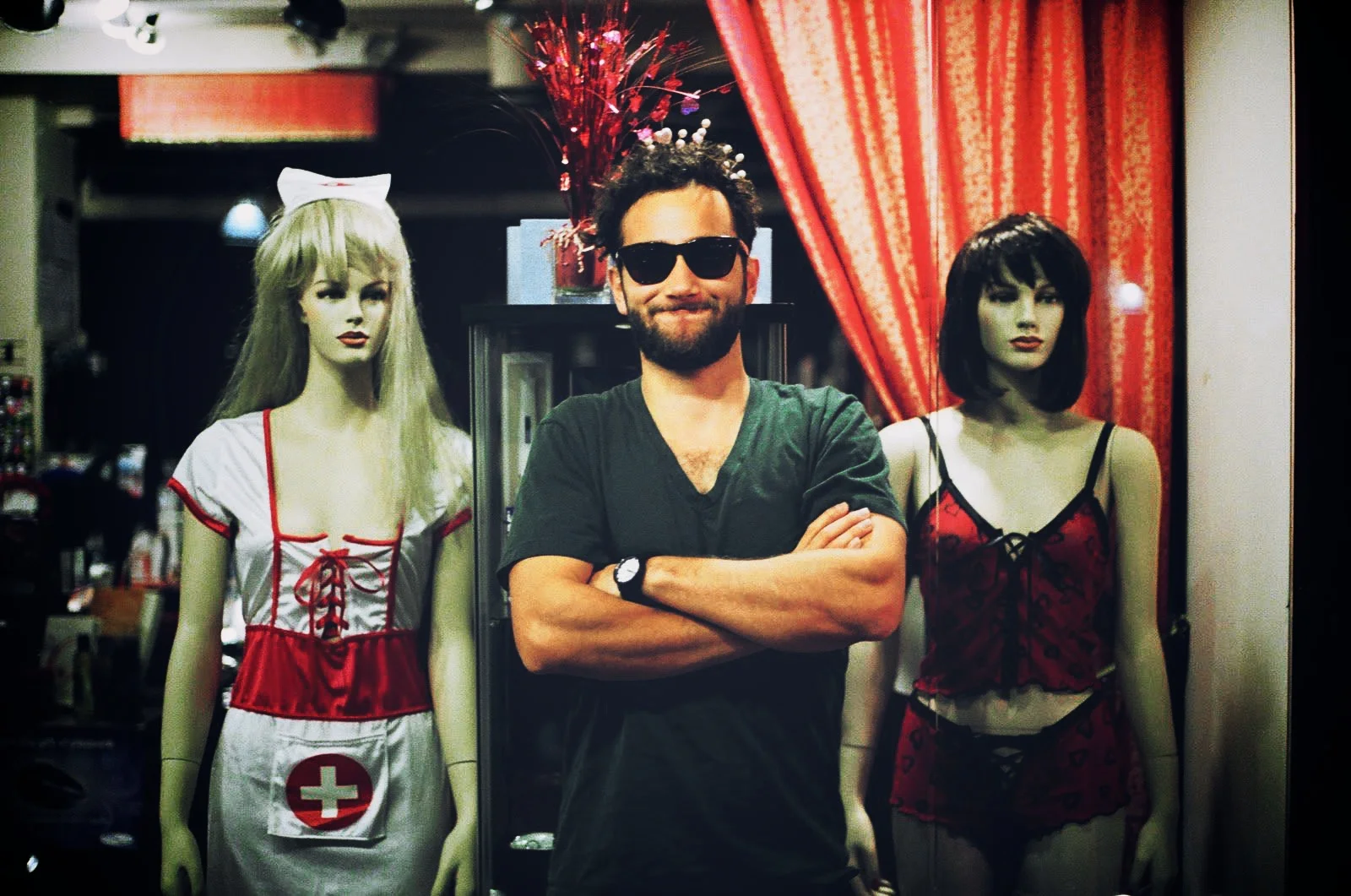 Creative type, artist Jesse Robinson Williams poses on Granville Street for the ladies.