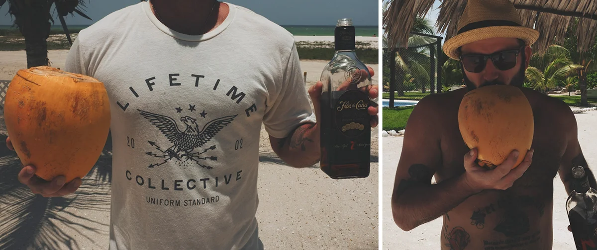 Drink up! Rum and coconut water. Holbox, Mexico