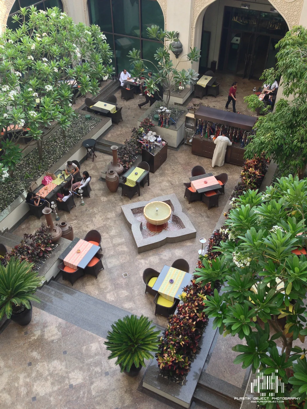 The hotel had a nice little courtyard that included a restaurant and hookah lounge