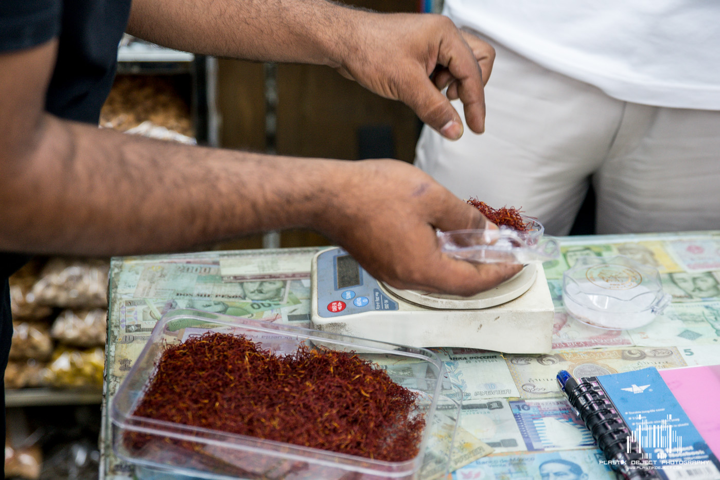 Buying some saffron from our "dealer".
