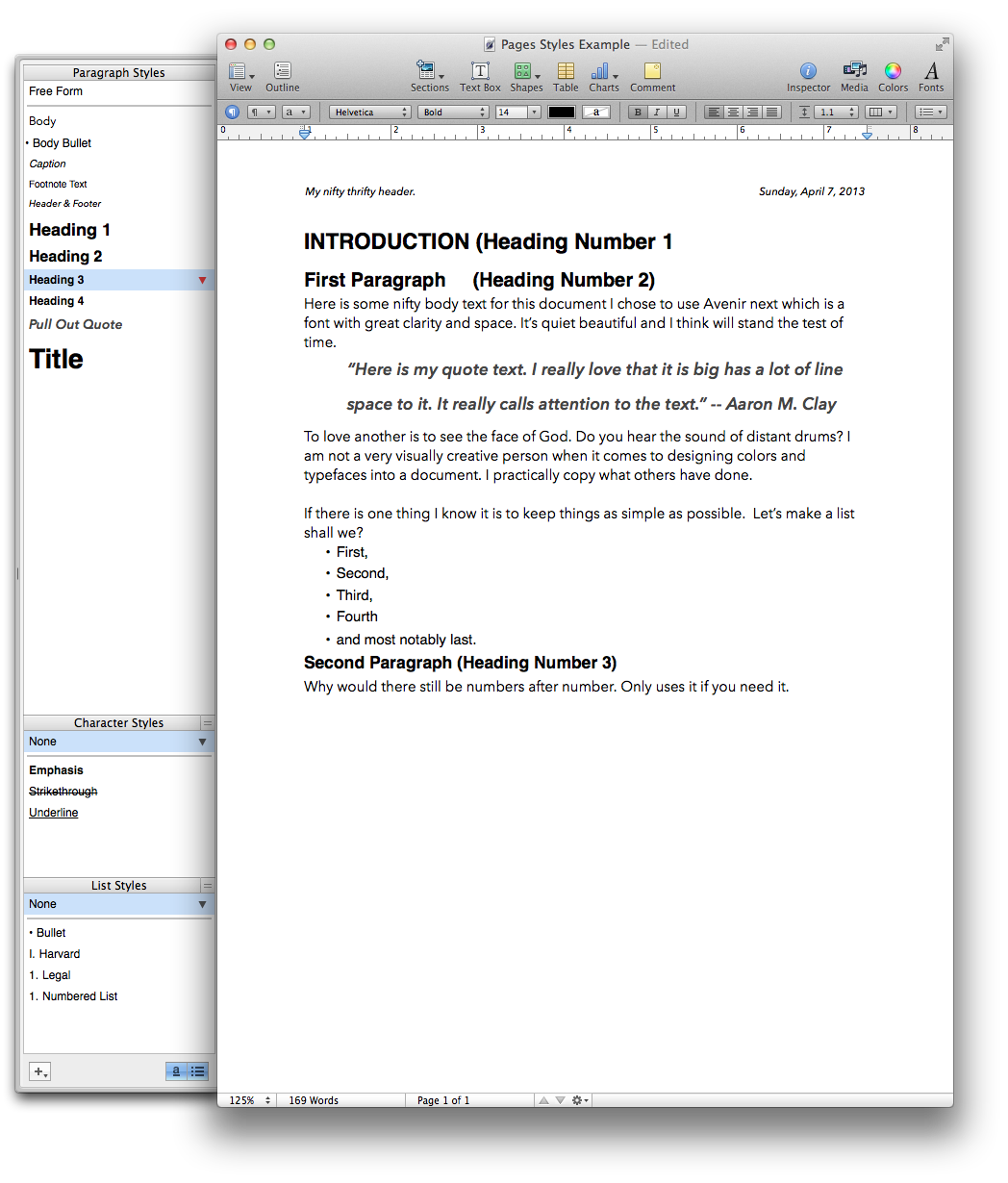 Example style drawer in Apple's Pages 09.