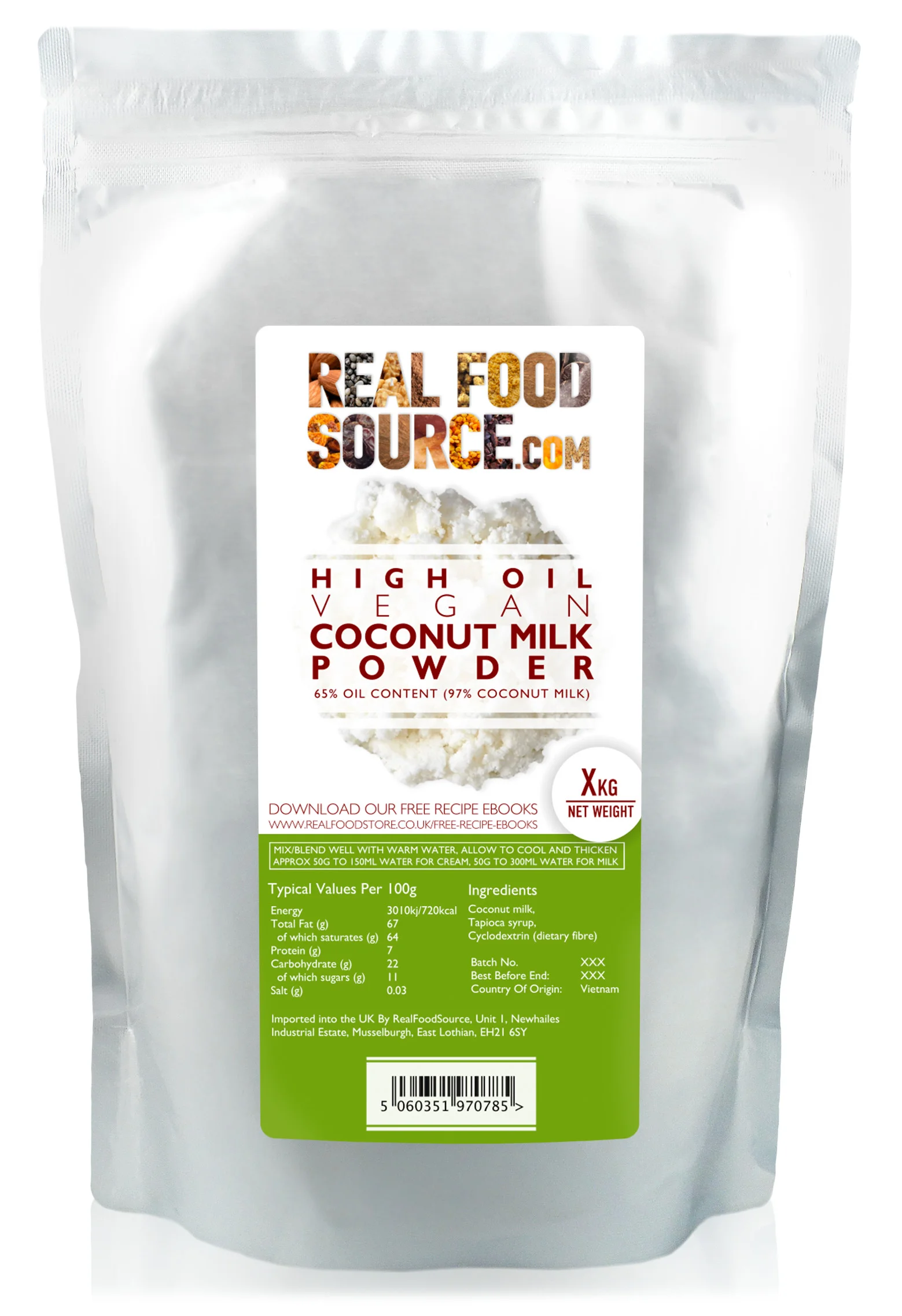 Vegan Coconut Milk Powder 65% Oil Content