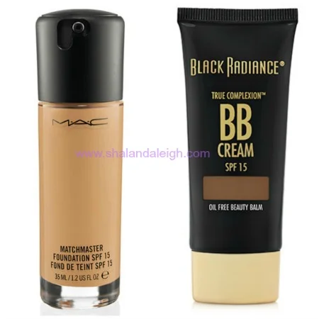 My shade in M.A.C. MatchMaster Foundation is a 7.5 and in the Black Radiance True Complexion BB Cream I wear Café.