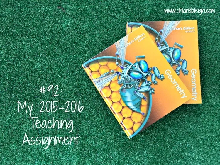 #92: My 2015-2016 Teaching Assignment