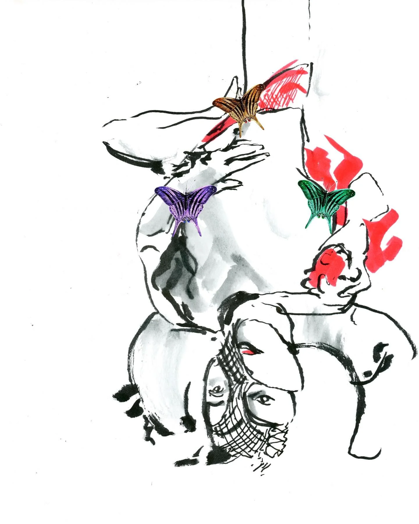 @ludmilamedinaartola represented @nataschka.curves&rsquo;s Metamorphosis theme amazingly in today&rsquo;s @exquisite.corpse.collective2 session hosted by @jenniferfabos. I used Nicolaas Struyk&rsquo;s public domain painting &ldquo;A Butterfly&rdquo; 