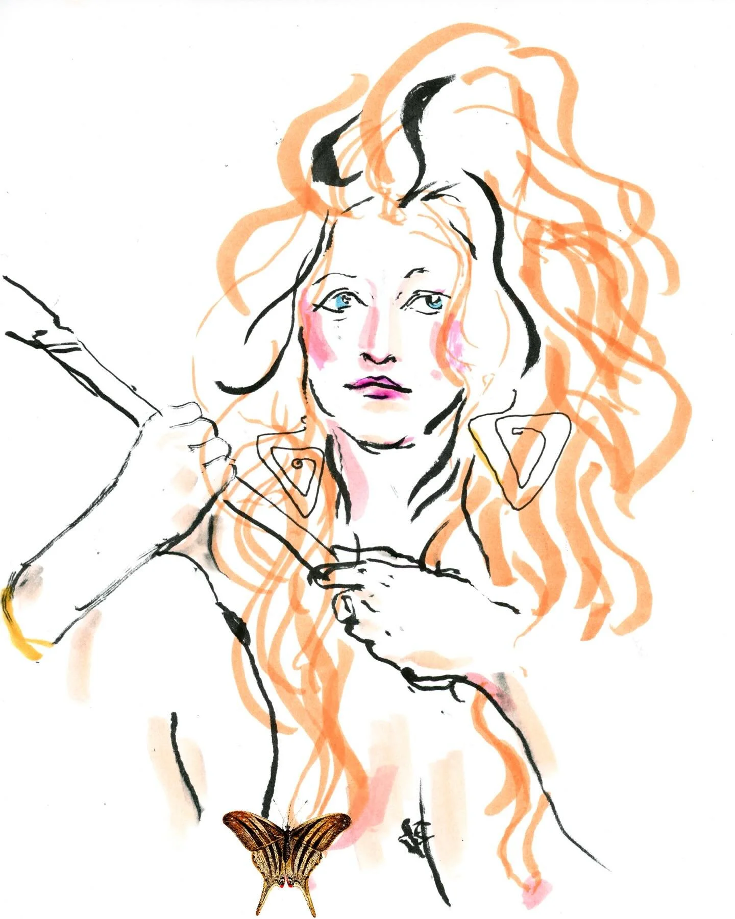 @maudarte represented @nataschka.curves&rsquo;s Metamorphosis theme amazingly in today&rsquo;s @exquisite.corpse.collective2 session hosted by @jenniferfabos. Modesty patches made with public domain art &ldquo;A Butterfly&rdquo; by Nicolaas Struyk.