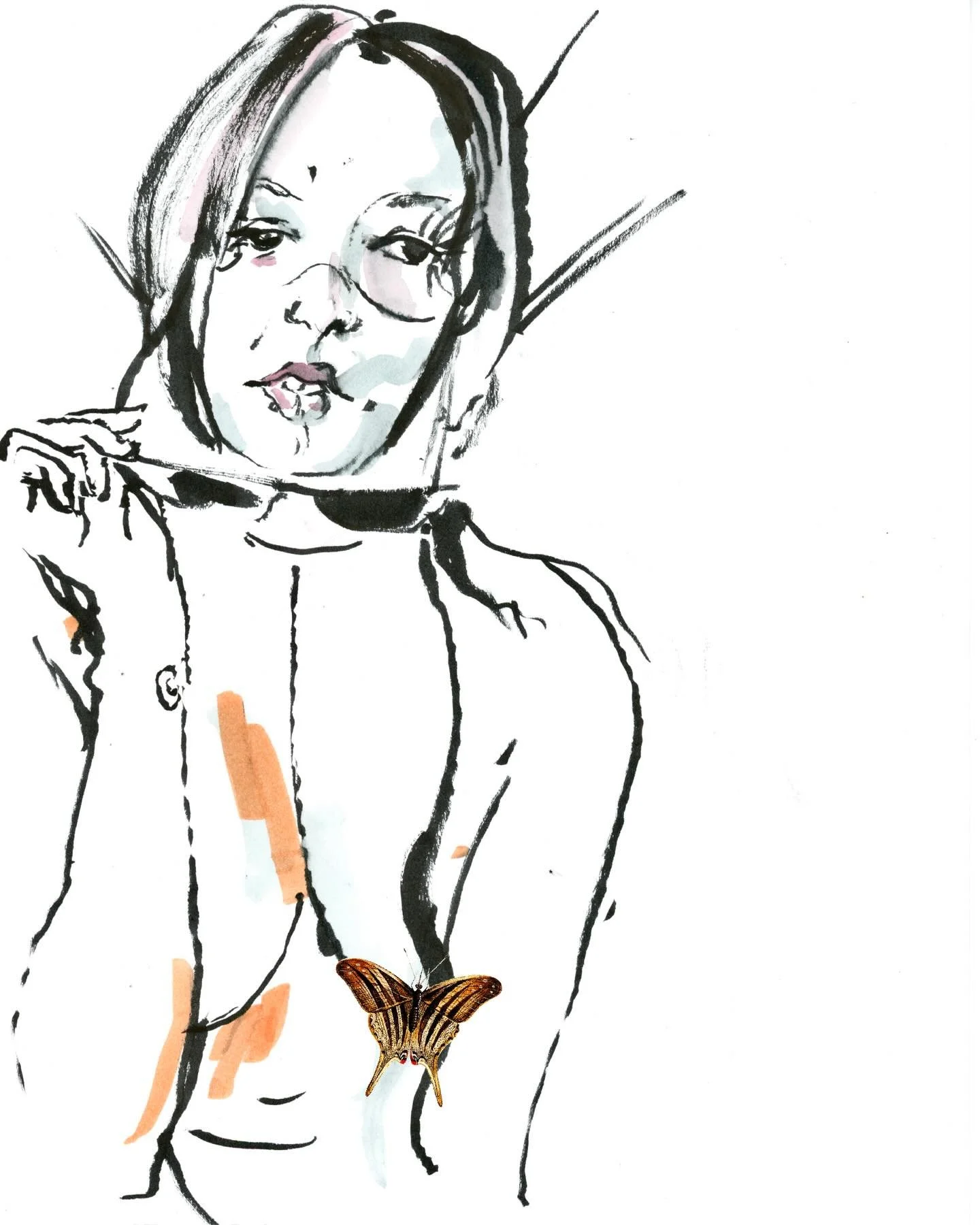 @nataschka.curves in her Thierry Mugler-inspired Metamorphosis theme in today&rsquo;s @exquisite.corpse.collective2 session hosted by @jenniferfabos.