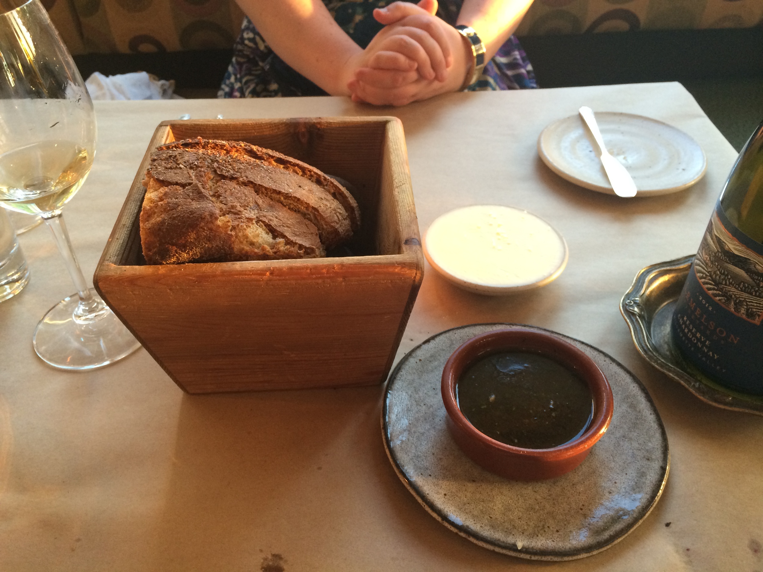 Bread, butter, and chicken drippings.