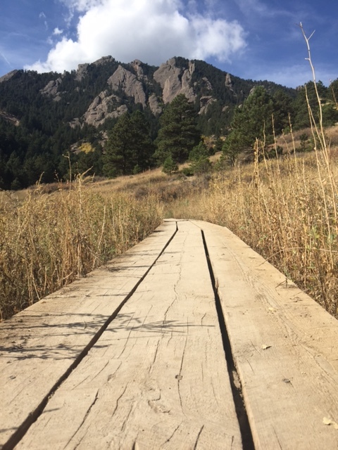 Goodbye Boston. Hello Boulder. Trail at Chautaugua Park Boulder, CO