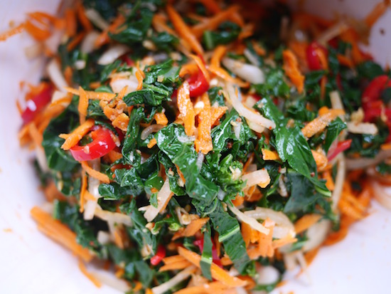 Fermented Kale Tips and Kimchi Recipe