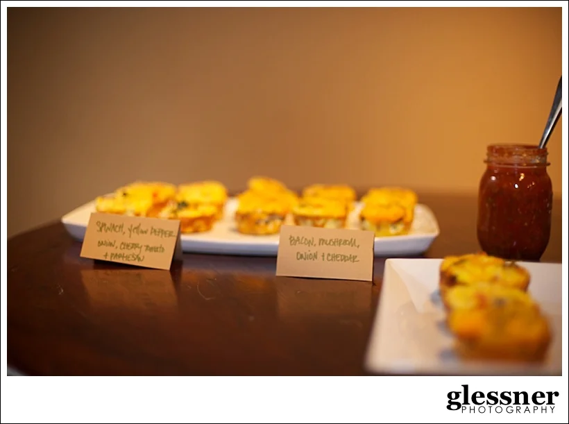 mini quiche at a jungle inspired baby shower at The Loft at Union Square in High Point, NC by Glessner Photography