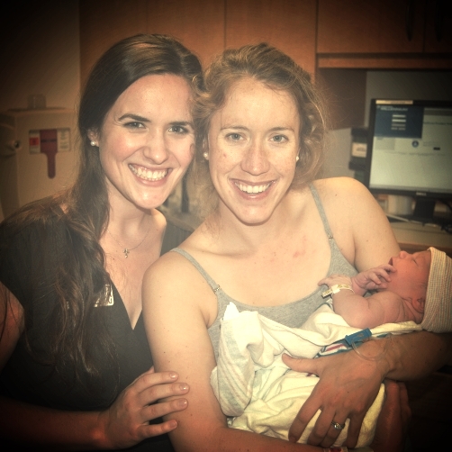  Best friend literally right after she pushed her baby girl out!