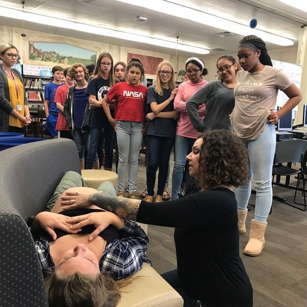 We all had so much fun at the #greatamericanteachin today! Dozens of middle and elementary school students got to learn about midwifery care, pregnancy, and birth. How much of a better place would the world be if children grew up being loved by midwi
