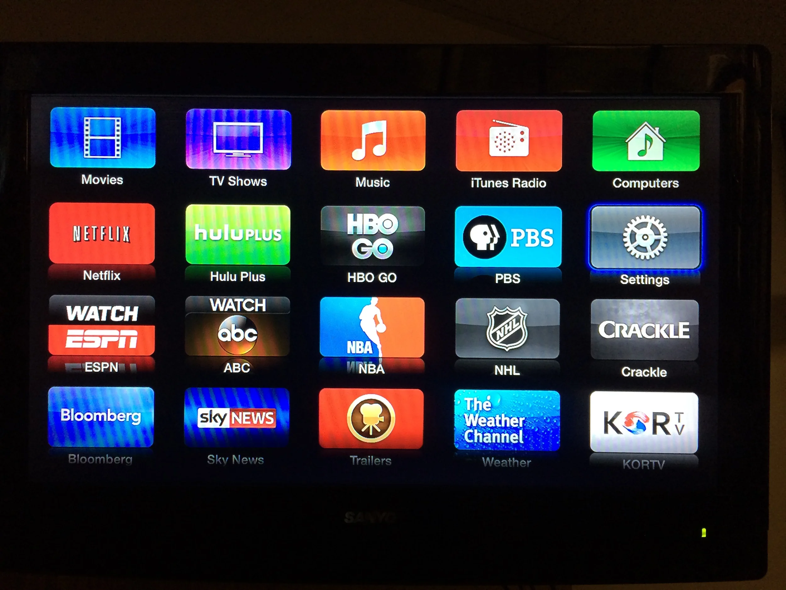 Go to Settings on Apple TV