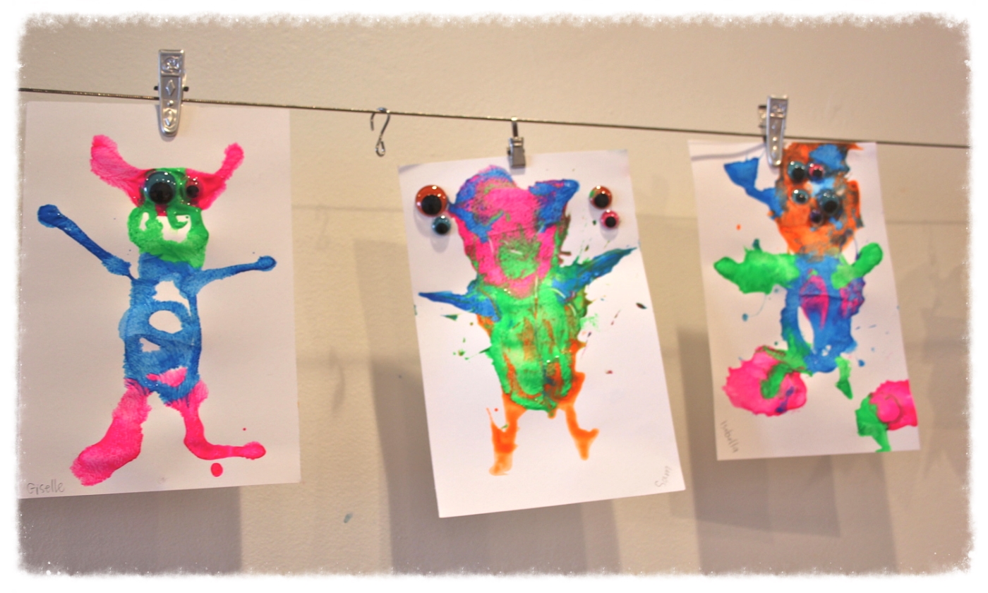 Very wet, drippy, painty, multi-eyed monsters. 