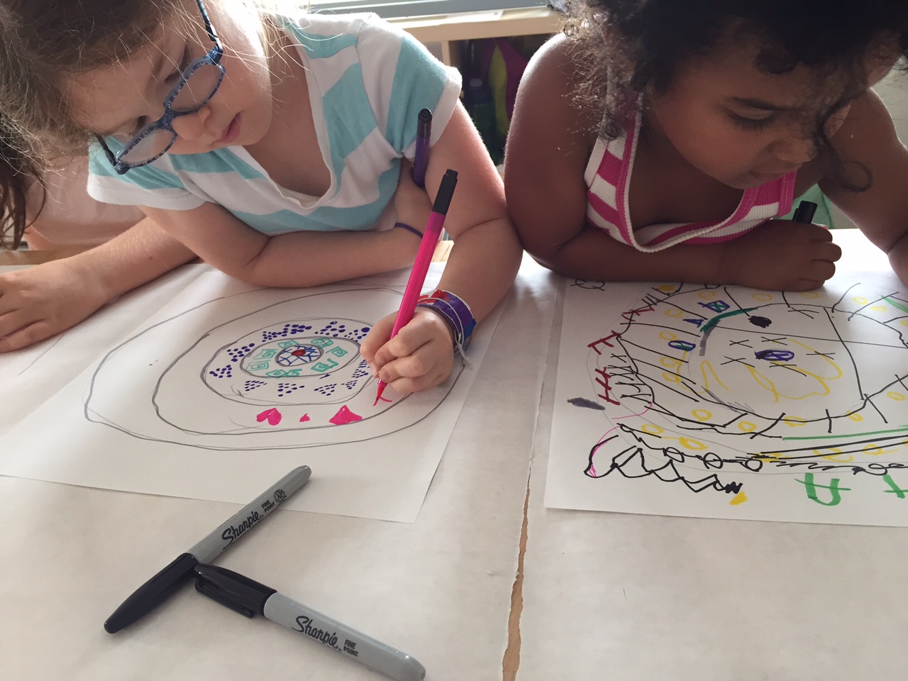 Mandalas with markers.