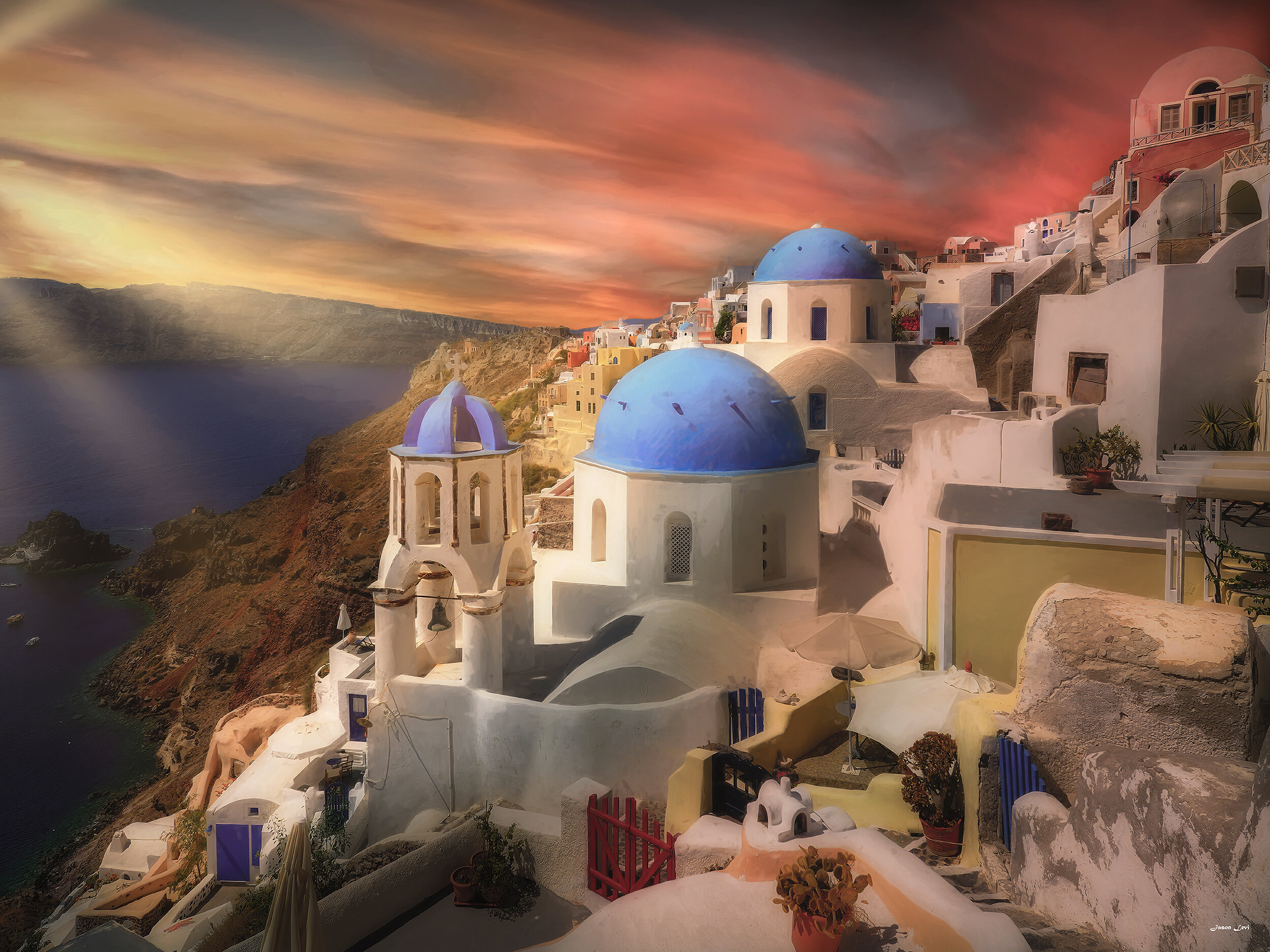 The Blue Domes of Santorini