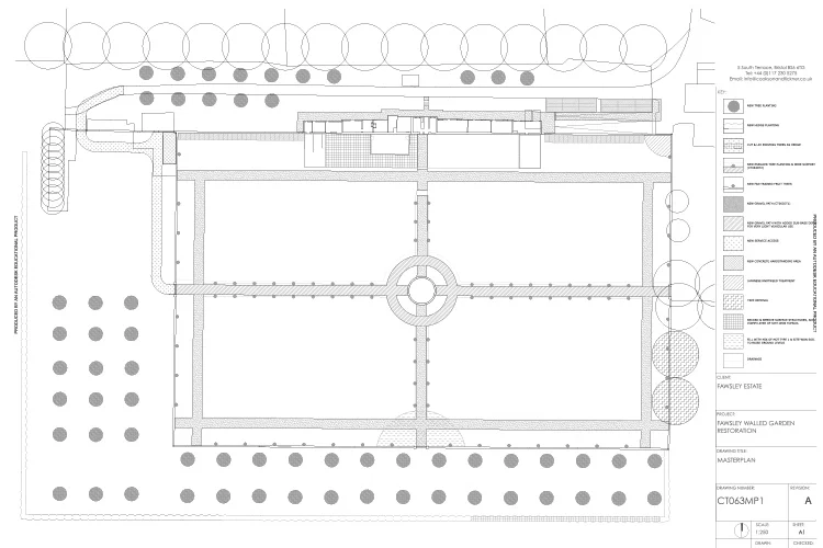 Our detailed design drawing to inform the garden's restoration.