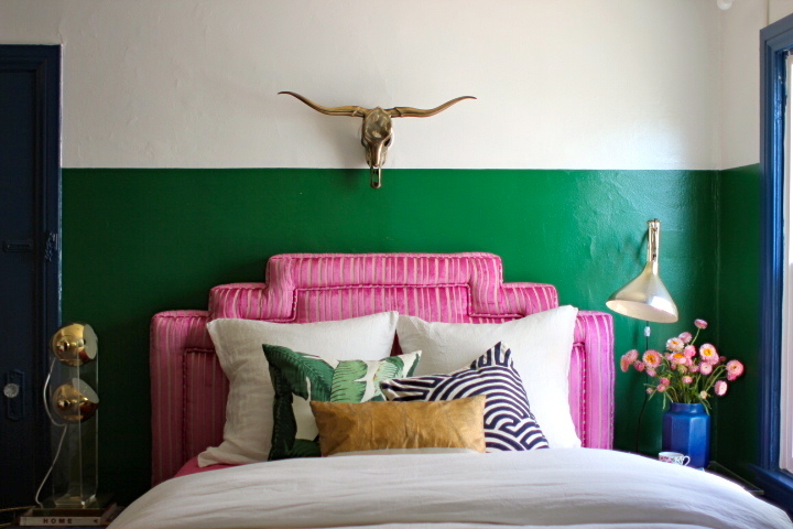 Guest room painted green
