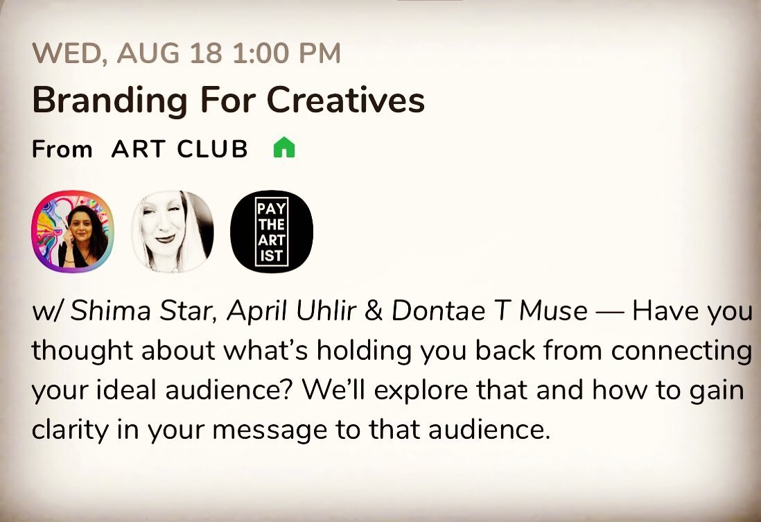 Join me, @shimastar_ and @iamdmuse on @clubhouse Wednesday, August 18th at 1pm CDT to talk about all things branding ✨